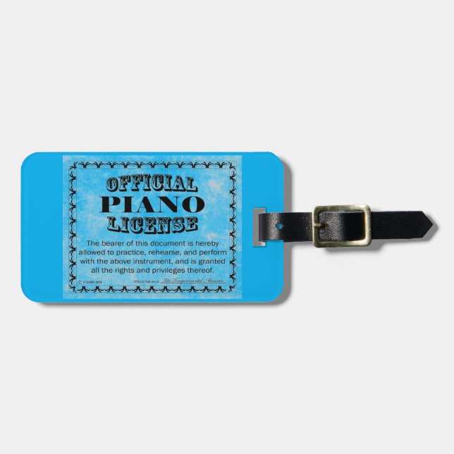 Etiqueta Para Maletas Licencia de piano (Frente Horizontal)
