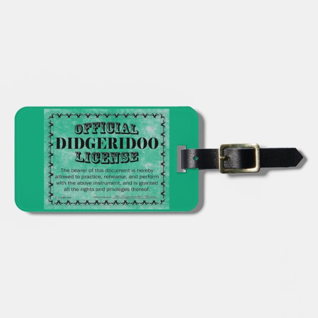 Etiqueta Para Maletas Licencia Didgeridoo (Frente Horizontal)