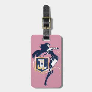 Etiqueta Para Maletas Liga de la Justicia   Mujer Maravilla y arte pop d