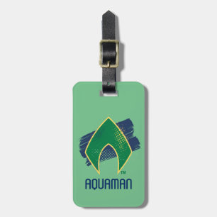 Etiqueta Para Maletas Liga de la Justicia   Símbolo de brocha y alfónimo