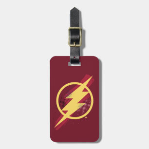 Etiqueta Para Maletas Liga de la Justicia   Símbolo de flash de pincel y
