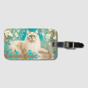 Etiqueta Para Maletas Lilac Lynx Point Arte Retrato Siamés