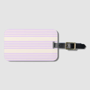 Etiqueta Para Maletas Lilac púrpura y beige cinco rayas patrón
