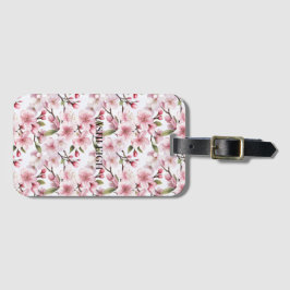 Etiqueta Para Maletas Lindas flores rosadas de cerezo