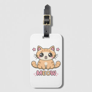 Etiqueta Para Maletas lindo gato meow