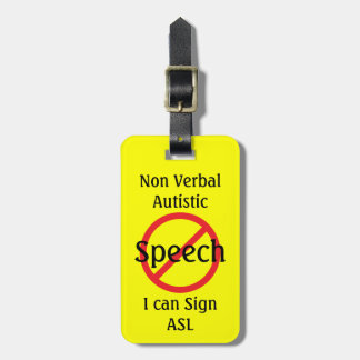 Etiqueta Para Maletas Línea de Alerta Médica Autista No Verbal
