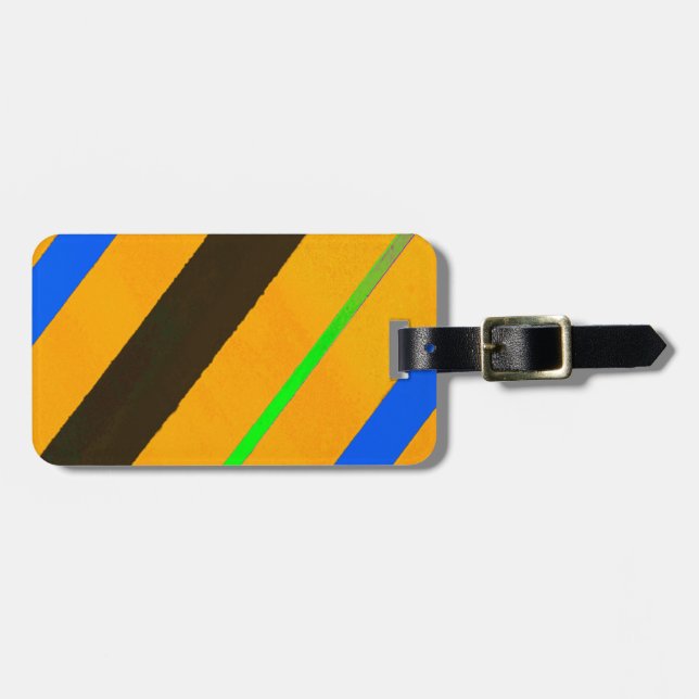 Etiqueta Para Maletas líneas de naranja (Frente Horizontal)