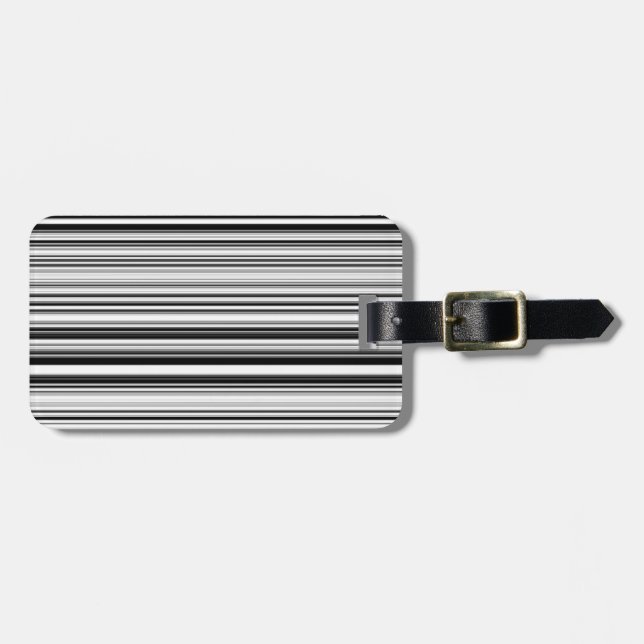Etiqueta Para Maletas Líneas en blanco y negro (Frente Horizontal)