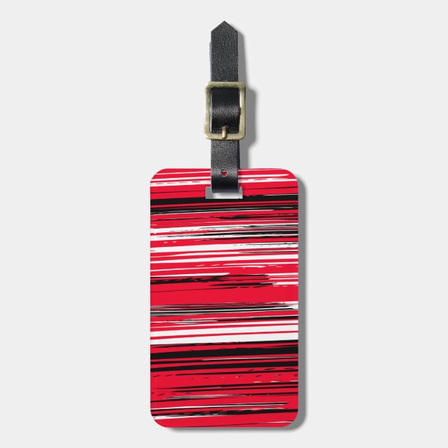Etiqueta Para Maletas Líneas pintadas a mano - rojo (Frente Vertical)