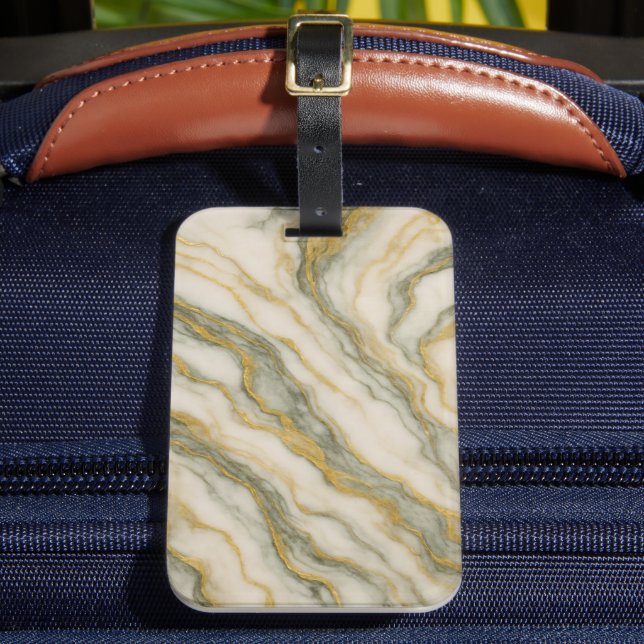 Etiqueta Para Maletas Liquid Gold Veins (Anverso In situ 2)