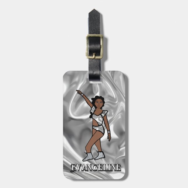 Etiqueta Para Maletas Liquid Silver White Dancer #1  (Frente Vertical)