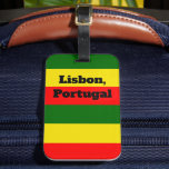 Etiqueta Para Maletas Lisboa, Bandera de Portugal<br><div class="desc">Lisboa,  Portugal franjas coloridas con el verde,  el amarillo y el rojo de su bandera. Los clientes pueden cambiar el tamaño de las franjas y/o agregar texto. Por celeste@khoncepts.com #lisbonportugal</div>