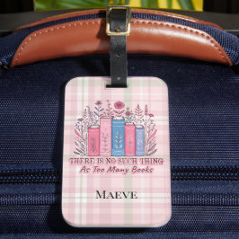 Etiqueta Para Maletas Literary Blooms Pila de Libros Suave Cuadro