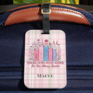 Etiqueta Para Maletas Literary Blooms Pila de Libros Suave Cuadro