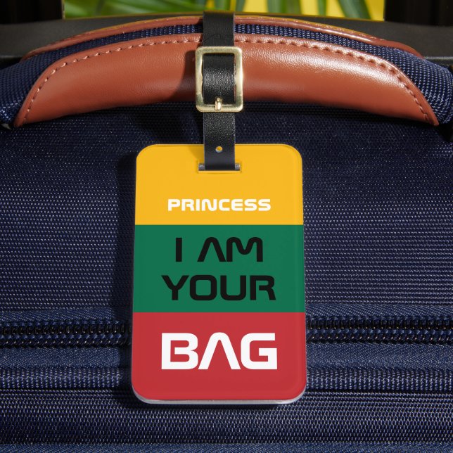 Etiqueta Para Maletas Lituania y Bandera - viajar/Bolsa personalizada (Anverso In situ 2)