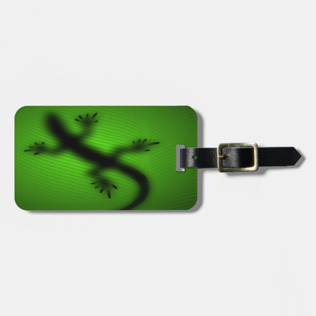 Etiqueta Para Maletas Lizard Silhouette Green Leaf (Frente Horizontal)