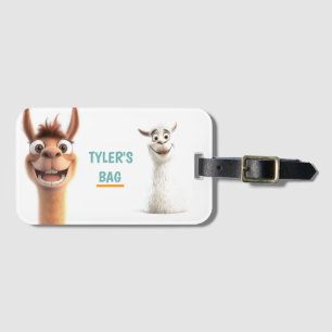 Etiqueta Para Maletas Llama personalizada con nombre
