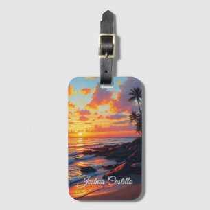 Etiqueta Para Maletas Llamada de Caligrafía Simple Profesional de Atarde