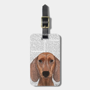 Etiqueta Para Maletas Llanura de Ilustracion de Dachshund