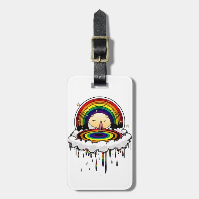 Etiqueta Para Maletas Lluvia arcoiris (Frente Vertical)