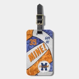 Etiqueta Para Maletas ¡Lo tengo! chicas naranjas azules de voleibol