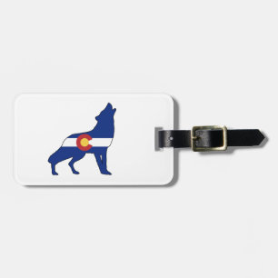 Etiqueta Para Maletas Lobo de Bandera Colorado