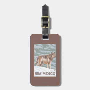 Etiqueta Para Maletas Lobo gris StandingNew México