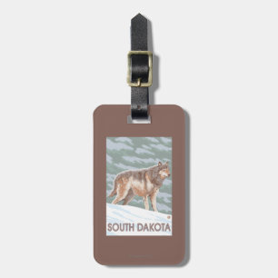 Etiqueta Para Maletas Lobo gris StandingSouth Dakota