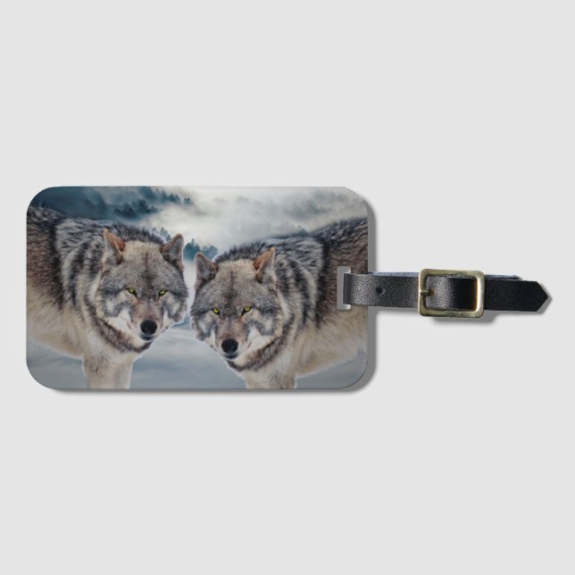 Etiqueta Para Maletas Lobos (Anverso horizontal)