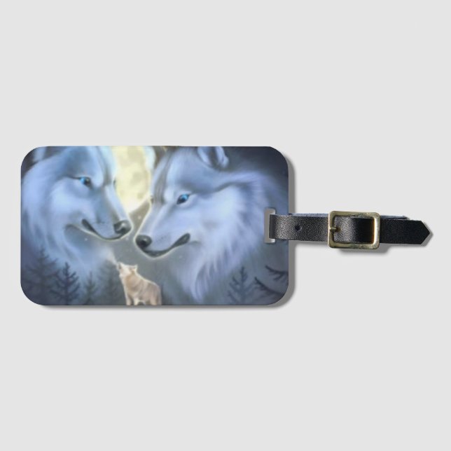 Etiqueta Para Maletas Lobos (Anverso horizontal)