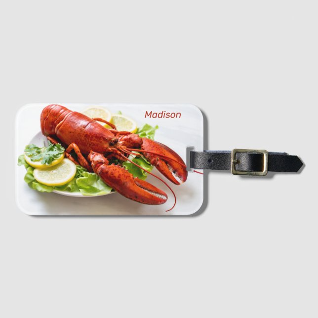 Etiqueta Para Maletas Lobster de nombres personalizados (Anverso horizontal)