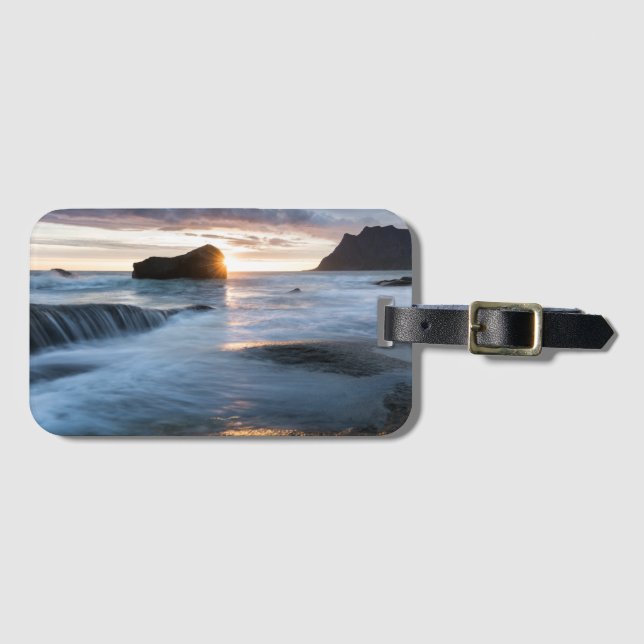 Etiqueta Para Maletas Lofoten Noruega Midnight Sun (Anverso horizontal)
