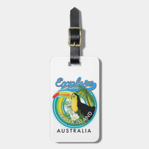 Etiqueta Para Maletas Logo de exploración de la isla Fraser Australia