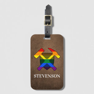 Etiqueta Para Maletas Logo de la bandera arcoiris del geólogo Rock Hamme