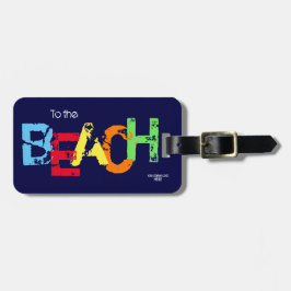 Etiqueta Para Maletas Logo de la compañía Colorful Beach Typography Navy