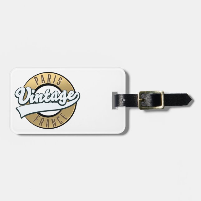 Etiqueta Para Maletas Logo de Paris France (Frente Horizontal)