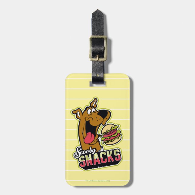 Etiqueta Para Maletas Logo de Scooby-Doo "Snacks Scooby" (Frente Vertical)