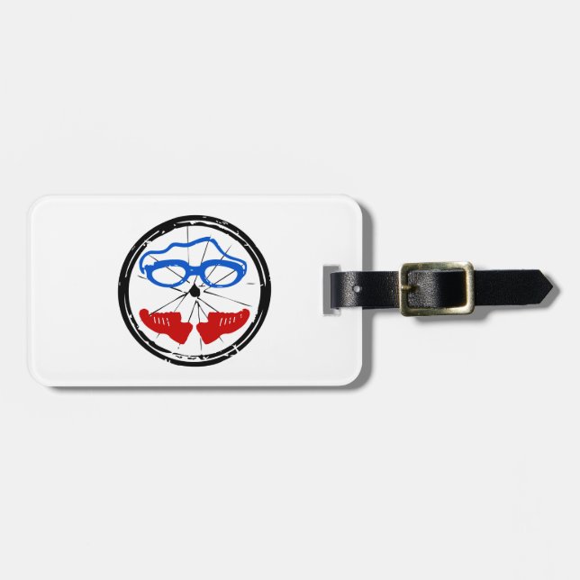 Etiqueta Para Maletas Logo de Triathlon Freak (Frente Horizontal)