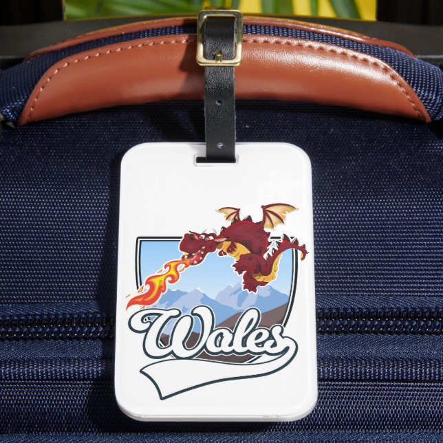 Etiqueta Para Maletas Logo de Wales Dragon (Anverso In situ 2)