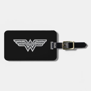 Etiqueta Para Maletas Logo de Wonder Woman Paisley