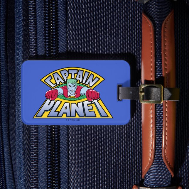 Etiqueta Para Maletas Logo del planeta capitán (Anverso In situ 4)
