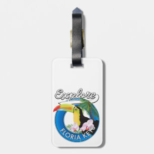 Etiqueta Para Maletas Logo retro de las llaves de Florida