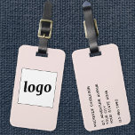 Etiqueta Para Maletas Logo Rubor Pink Business<br><div class="desc">Diseño de logotipo sencillo para su negocio. Reemplace el logotipo y los detalles por el suyo propio y cambie el color de fondo de la herramienta de diseño a personalizar. Ideal como artículo promocional para dar a clientes,  clientes y empleados,  y para viajes de negocios y ferias.</div>