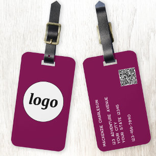 Etiqueta Para Maletas Logotipo Código QR Magenta comercial rosa