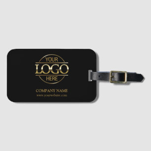 Etiqueta Para Maletas Logotipo comercial de la Compañía Negra minimalist