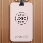 Etiqueta Para Maletas Logotipo comercial | Rubor Pink Promotions Travel<br><div class="desc">Una sencilla plantilla de etiquetas de equipaje de negocios color rosa rosa y personalizado en un estilo minimalista moderno que se puede actualizar fácilmente con el logotipo de su empresa,  el lema y los detalles de su negocio. #luggagetag #logo #negocio #viaje</div>