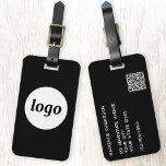 Etiqueta Para Maletas Logotipo de código QR Minimalista Negocio<br><div class="desc">Diseño de logotipo sencillo para su negocio. Reemplace el logotipo, el código QR y los detalles por el suyo propio y cambie el color de fondo de la herramienta de diseño a personalizar. Ideal como artículo promocional para dar a clientes, clientes y empleados, y para viajes de negocios y ferias.,...</div>