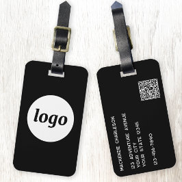 Etiqueta Para Maletas Logotipo de código QR Minimalista Negocio