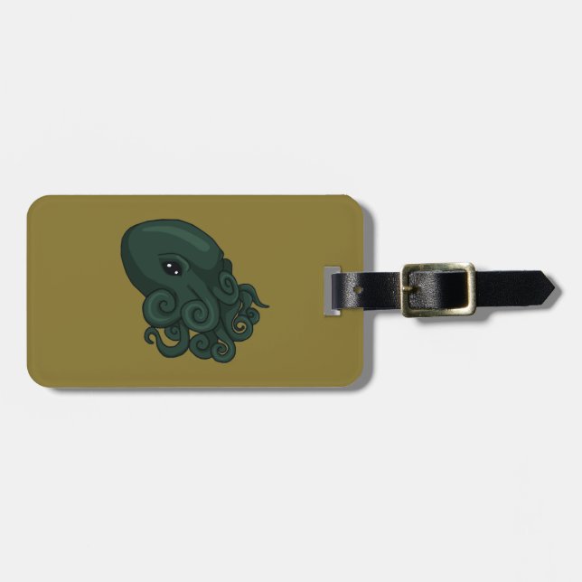 Etiqueta Para Maletas Logotipo de Cthulu (Frente Horizontal)