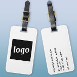 Etiqueta Para Maletas Logotipo de negocio Minimalista<br><div class="desc">Diseño de logotipo sencillo para su negocio. Reemplace el logotipo y los detalles por el suyo propio y cambie el color de fondo de la herramienta de diseño a personalizar. Ideal como artículo promocional para dar a clientes,  clientes y empleados,  y para viajes de negocios y ferias.</div>
